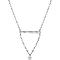 Collier Pendentif en Argent Sterling 925 Zircon Cubique Design Triangle — Collier pendentif