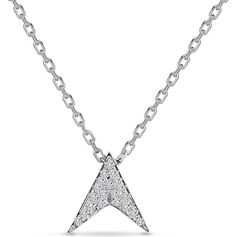 Collier Pendentif en Argent Sterling 925 avec Zircon Cubique Arrow Design — Collier pendentif