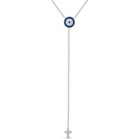 Collier Pendentif Croix en Argent Sterling 925 avec Zircon Cubique, 19.7 pouces — Collier pendentif