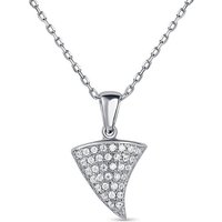 Collier Pendentif en Argent Sterling 925, Géométrie Triangulaire, 17 pouces — Collier pendentif