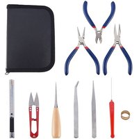 DIY Jewelry Tool Kit with Round Nose Pliers, Wire Cutter, and Tweezers