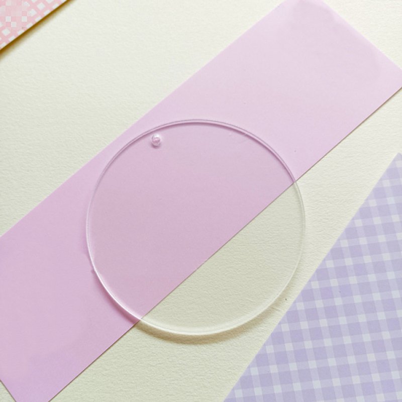 Pendentif Disc Acrylique Transparent Grand, Rond Plat, Clair, 50x2mm — Breloques et pendentifs