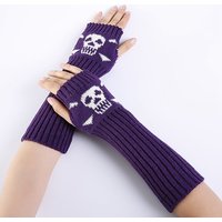 Gants sans doigts en fibre de polyacrylonitrile avec motif de crâne