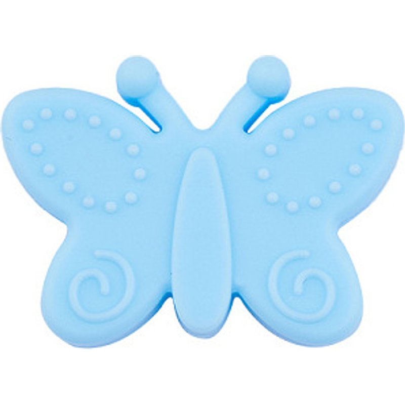 Perles en Silicone Écologiques en Forme de Papillon, Bleu Ciel, 22x30mm — Perles à bijoux