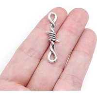 Alloy Connector Charms Thorns Antique Silver 34x11mm — Jewelry Findings
