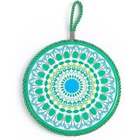 Porcelain Cup Mats Mandala Pattern Coaster with Hanging Rope