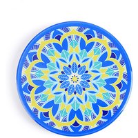Porcelain Cup Mats Mandala Pattern Coaster Dodger Blue 90mm