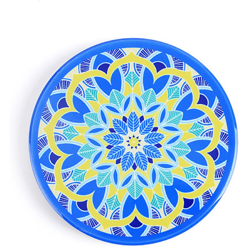 Dessous de tasse en porcelaine motif mandala bleu dodger 90mm — Gadgets de cuisine
