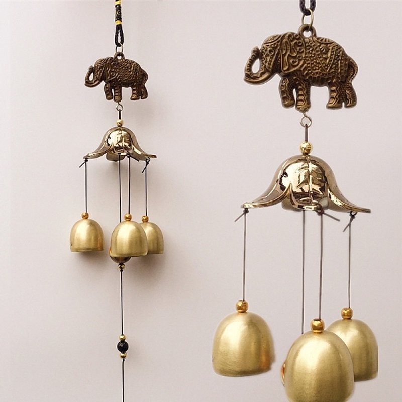 Alloy Wind Chimes with Elephant Bell Charms, 460mm — Wall Decor