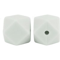 Perles en Silicone Octogonales, Gainsboro, 17mm de Diamètre