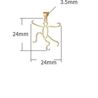 Pendentifs en laiton pour cabochon, humain, doré, 24x24mm — Accessoires pour bijoux