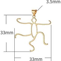 Pendants en laiton avec support pour cabochon, humain, doré, 33x33mm — Accessoires pour bijoux