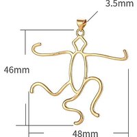 Pendentifs en laiton pour cabochon, humain, doré, 48x46mm