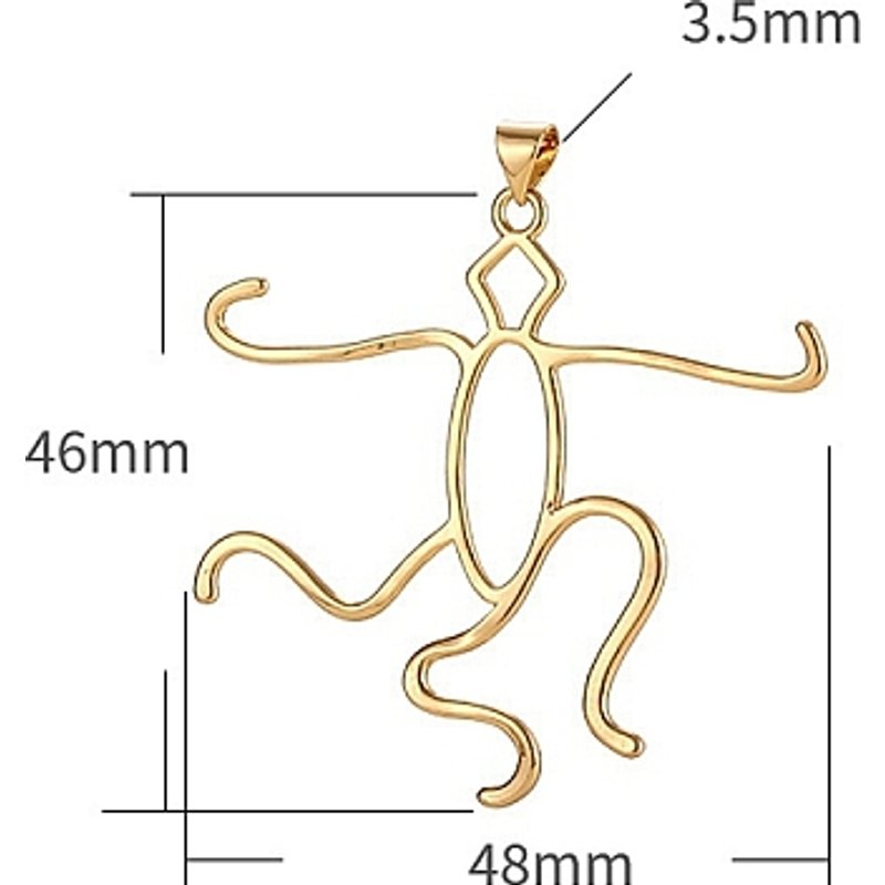 Pendentifs en laiton pour cabochon, humain, doré, 48x46mm — Accessoires pour bijoux