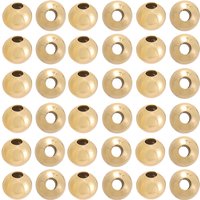 Perles d'Espacement en Laiton, Ronde, Plaquées Or 18K, 300pcs