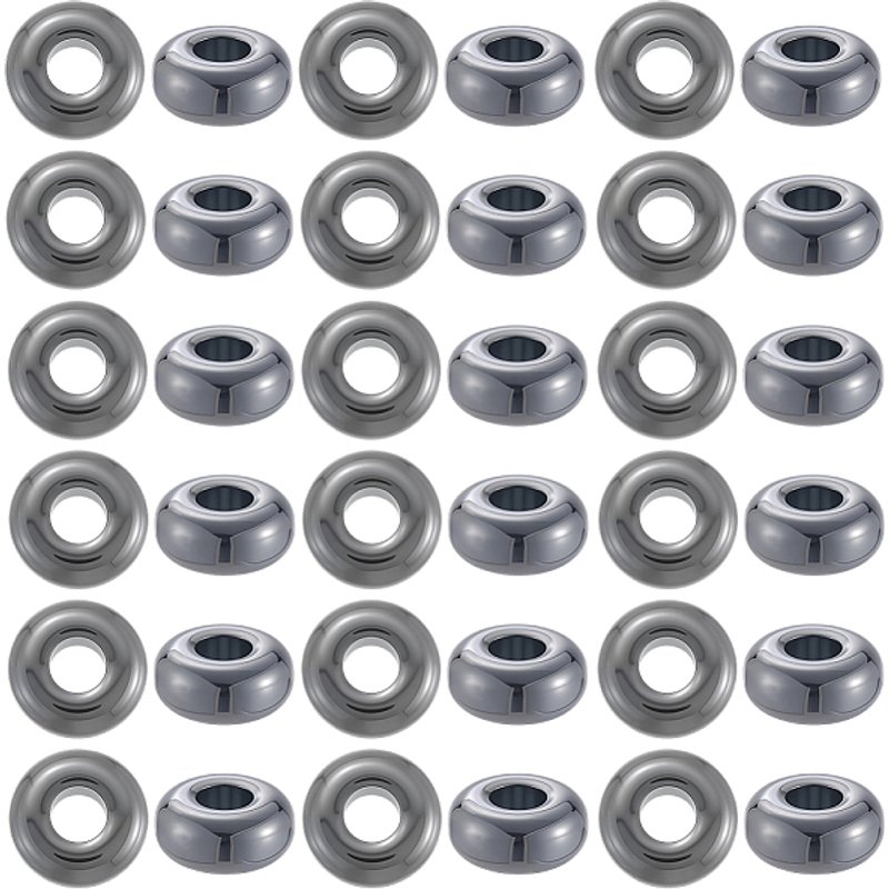 40Pcs Perles Européennes en Hématite Synthétique Non-magnétique — Perles à bijoux
