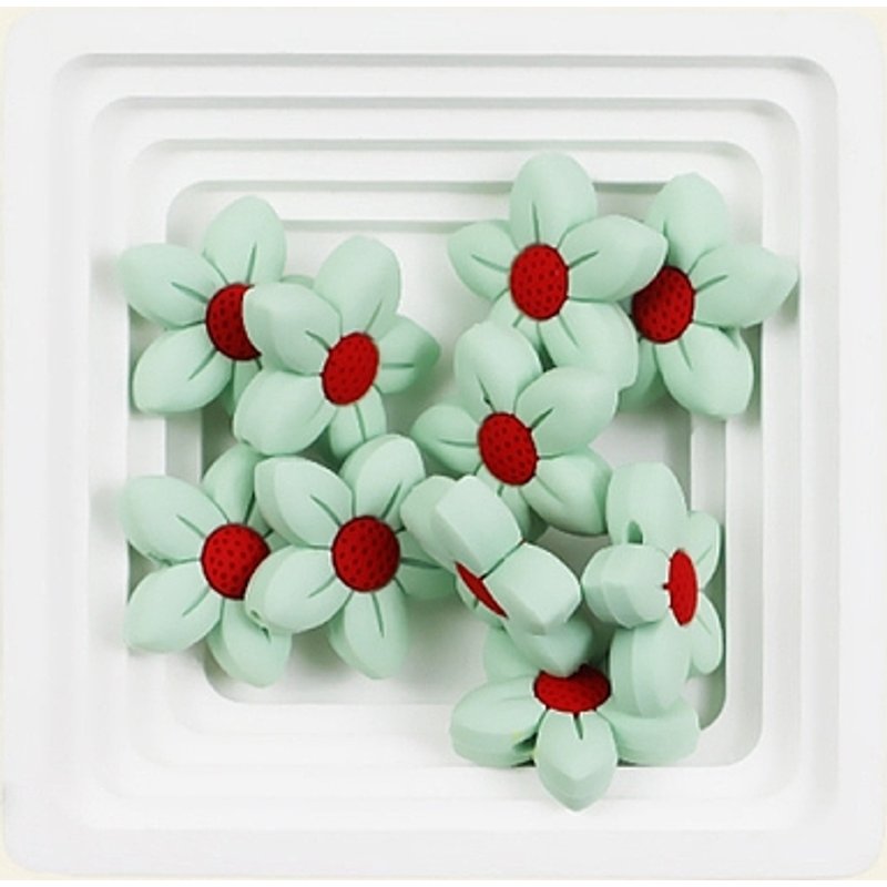 Perles Focales en Silicone Alimentaire - Fleur - Honeydew - 26mm — Perles à bijoux
