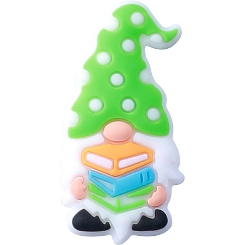 Perles en silicone de qualité alimentaire, Gnome, vert lime, 30x15mm