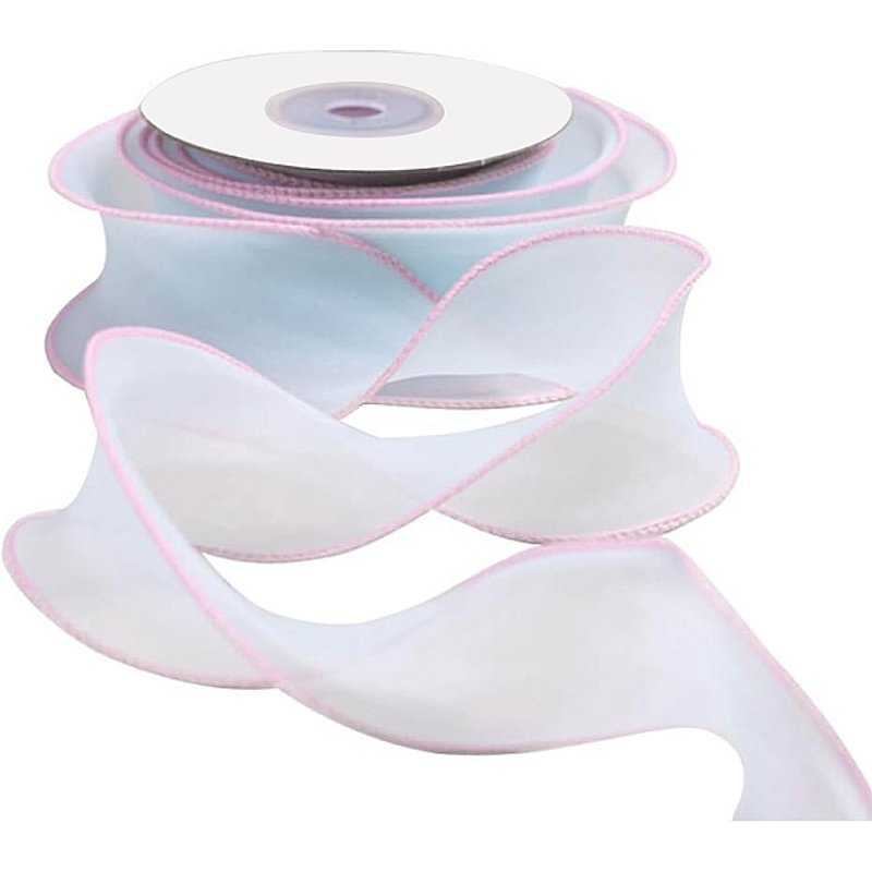 Ribbons en Organza, Ruban Chiffon Transparent Aqua 1-5/8 pouce 10 Yards — Chaînes, fils et cordons