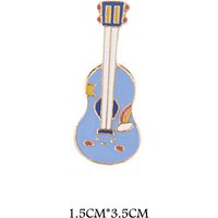 Broche en alliage doré en forme de guitare, épingle émaillée pour femmes