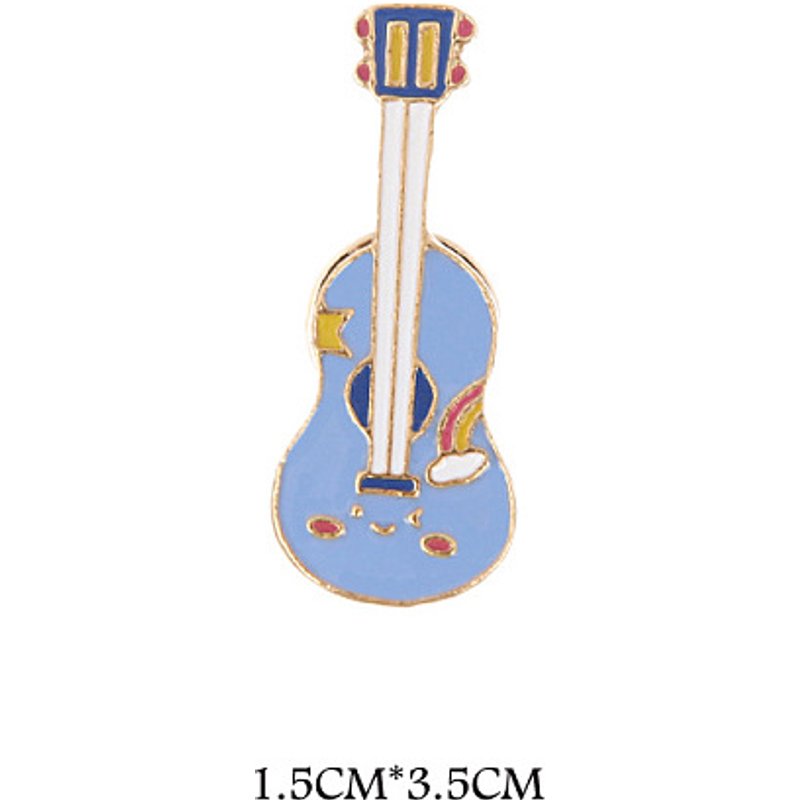 Broche en alliage doré en forme de guitare, épingle émaillée pour femmes — Broches