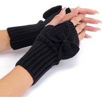 Gants sans doigts en fibres acryliques avec nœud, chauffe-bras d'hiver — Accessoires de mode