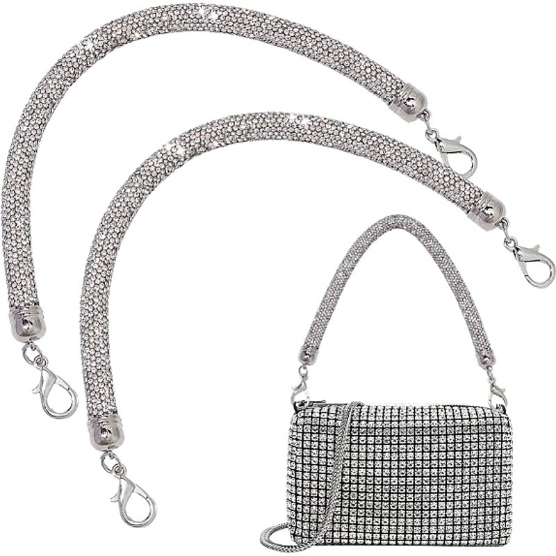 Poignées de sac en alliage avec cristaux en strass, 2 pièces — Outils de création de bijoux