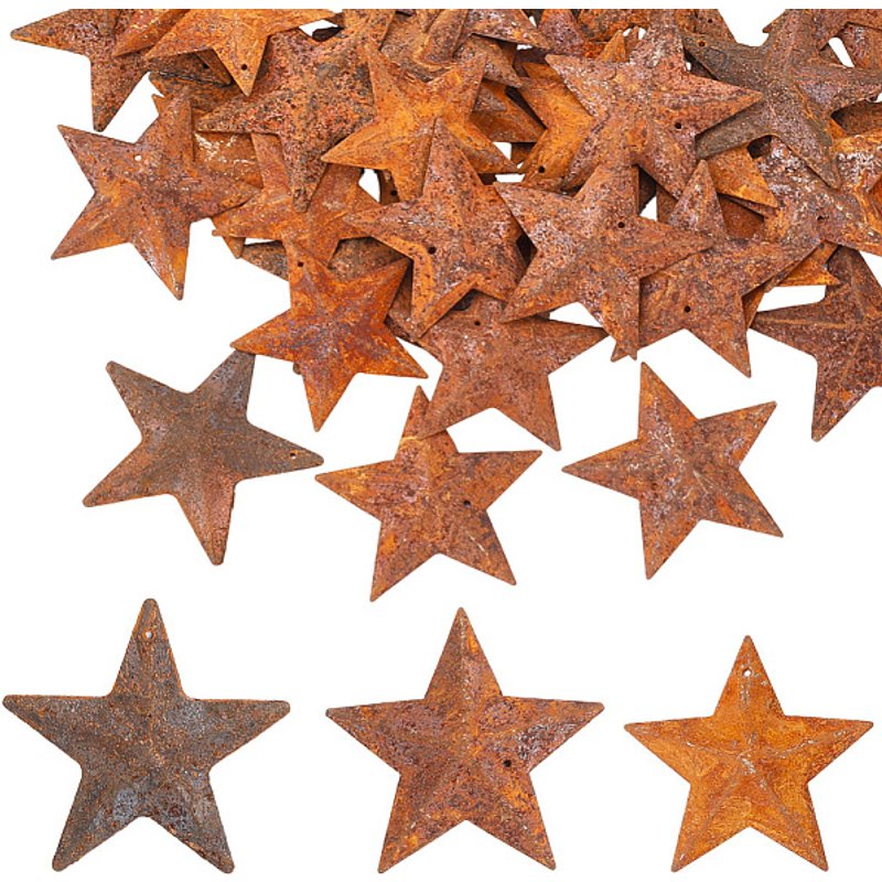 60 Pcs Mixed Color Star Rust Iron Big Pendants - 3 Styles — Charms & Pendants