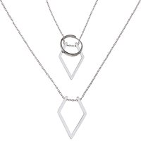Collier Pendentif Rhombus en Acier Inoxydable pour Femmes avec Pochette en Velours — Collier pendentif