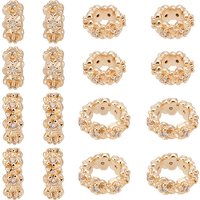 Beebeecraft 20Pcs Perles Espacées Fleur 18K Plaqué Or Zircon Cubique