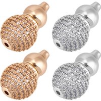 Attaches à vis en zircon cubique clair - 4 pièces — Accessoires pour bijoux