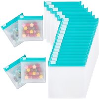 EVA 40Pcs Sacs en Plastique Zip-lock Carrés Moyens Turquoise
