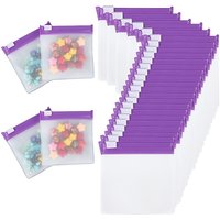 EVA 40Pcs Sacs Plastiques Zip-lock, Sacs de Rangement Portables, Violet Foncé