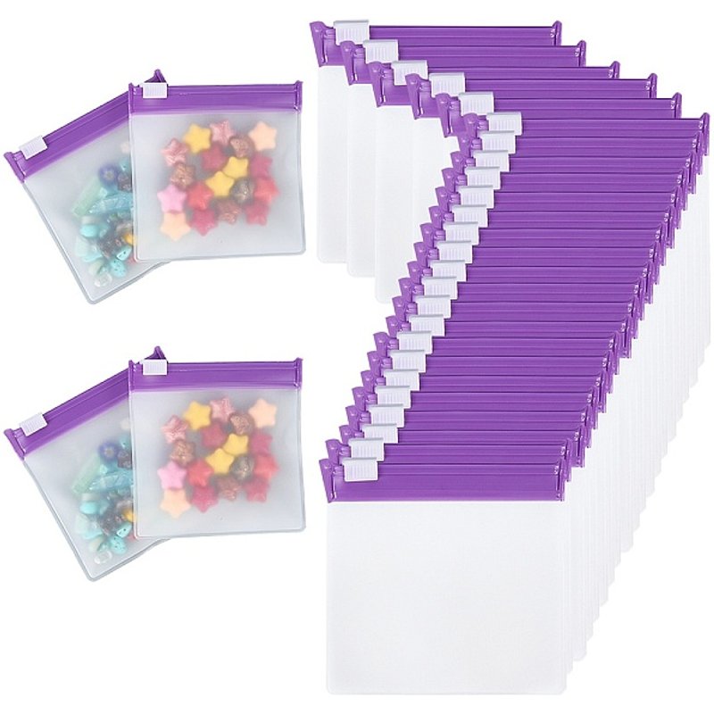 EVA 40Pcs Plastic Zip-lock Bags, Portable Storage Bags, Dark Violet — Jewelry Display & Storage
