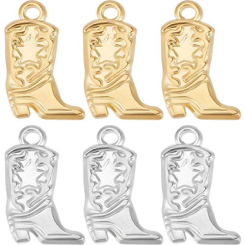 Pendants en Acier Inoxydable 304 en Forme de Bottes - 10 Pièces en 2 Couleurs — Breloques et pendentifs
