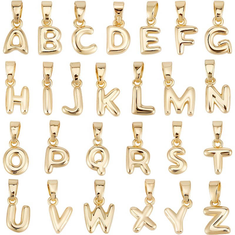 Ensemble de 26 Charms en Laiton, Lettres A-Z, Sans Cadmium ni Plomb — Breloques et pendentifs