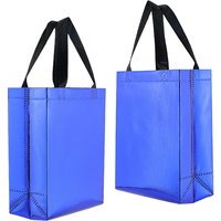 Sac fourre-tout réutilisable en tissu non tissé laser, bleu moyen