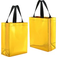 Sac fourre-tout réutilisable doré avec poignée, design rectangulaire — Rangement et présentation