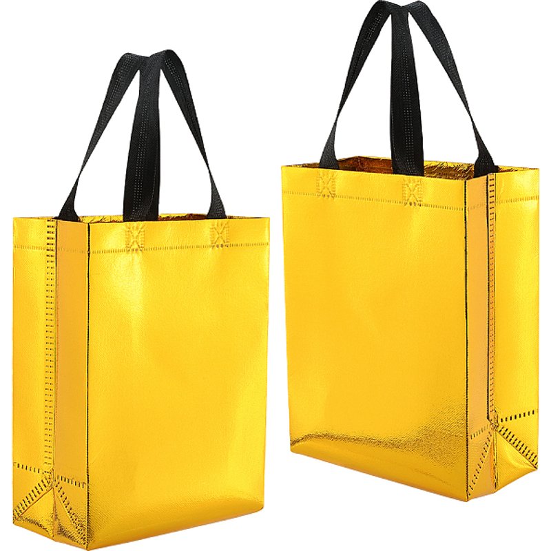 Sac fourre-tout réutilisable doré avec poignée, design rectangulaire — Rangement et présentation