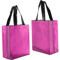 Sac fourre-tout réutilisable en tissu non tissé laser avec poignée, violet