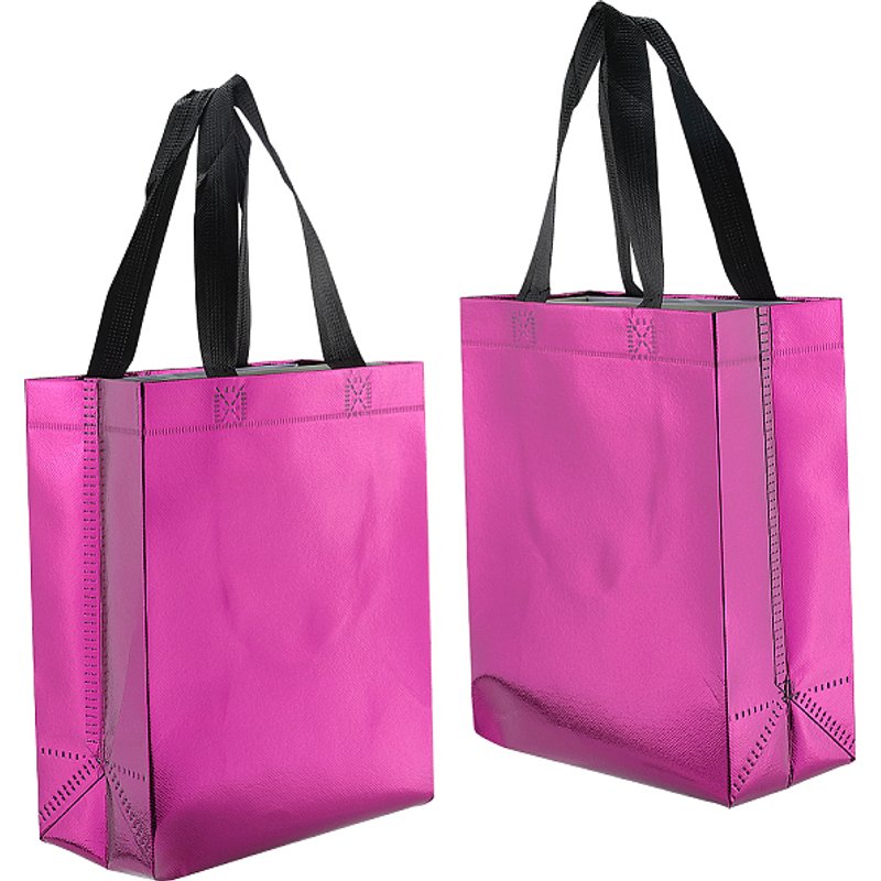 Reusable Laser Non-woven Fabric Tote Bag with Handle, Purple — Jewelry Display & Storage