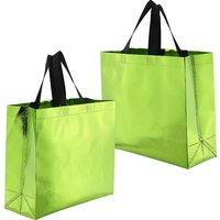 12Pcs Sacs Cadeaux Réutilisables Verts avec Poignées pour Toutes Occasions