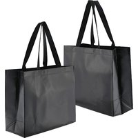 Sac fourre-tout réutilisable avec poignée, noir, rectangle, 32x12x28cm