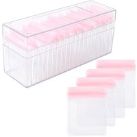 Rectangle Pink ABS Plastic Jewelry Storage Box with Lid
