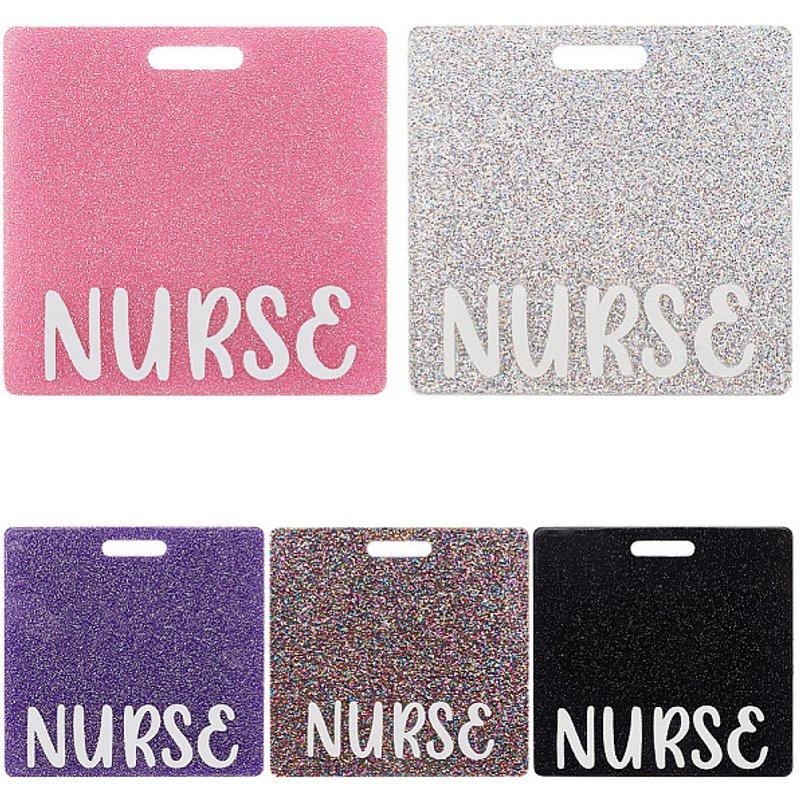 Creatcabin 5Pcs Porte-Badge Infirmier - Acrylique Pailleté — Breloques et pendentifs