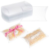 60 Pcs PVC Plastic Pillow Boxes, Clear Gift Candy Packing Box