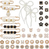Pendants en alliage et broche de sécurité pour femmes, couleur mixte — Accessoires de mode