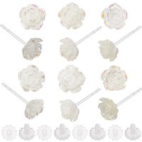 12 Paires de Boucles d'Oreilles en Résine de Fleurs Roses — Boucles D'oreilles