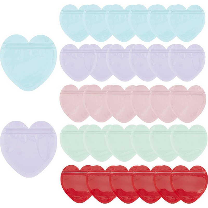 100 Pcs Sacs Ziplock en Cœur pour Bijoux - 5 Couleurs — Rangement et présentation