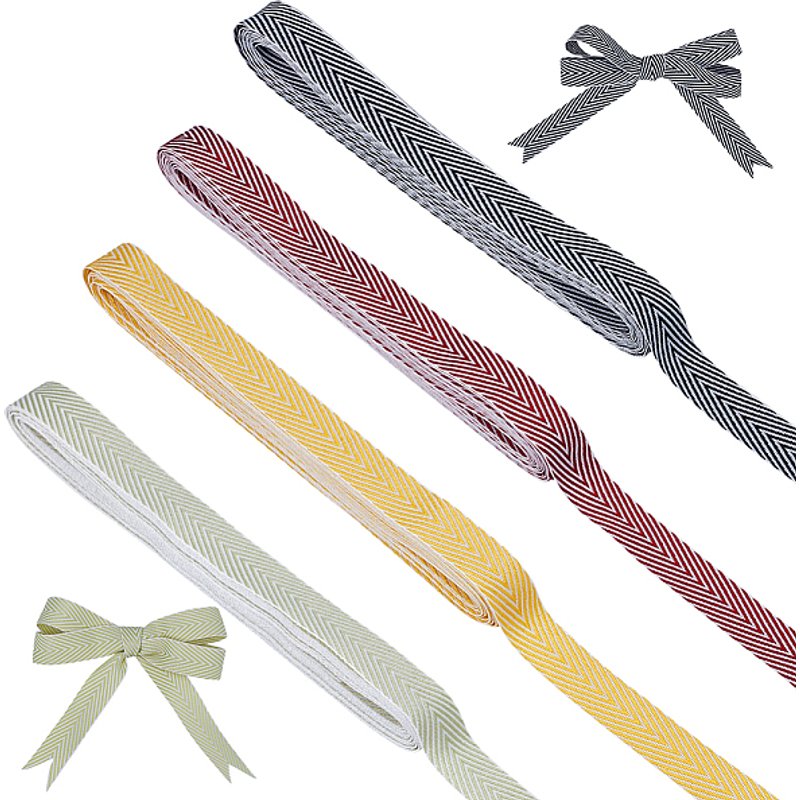 Ruban en polyester de 20 verges en 4 couleurs mélangées, 5/8 pouce de large